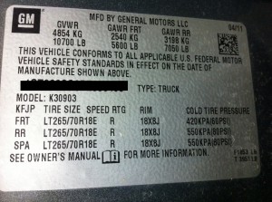 truck tire, load rating, rating tag