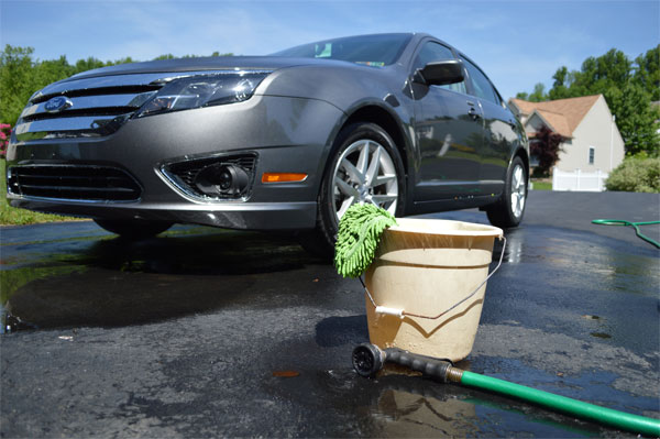 washing car at home